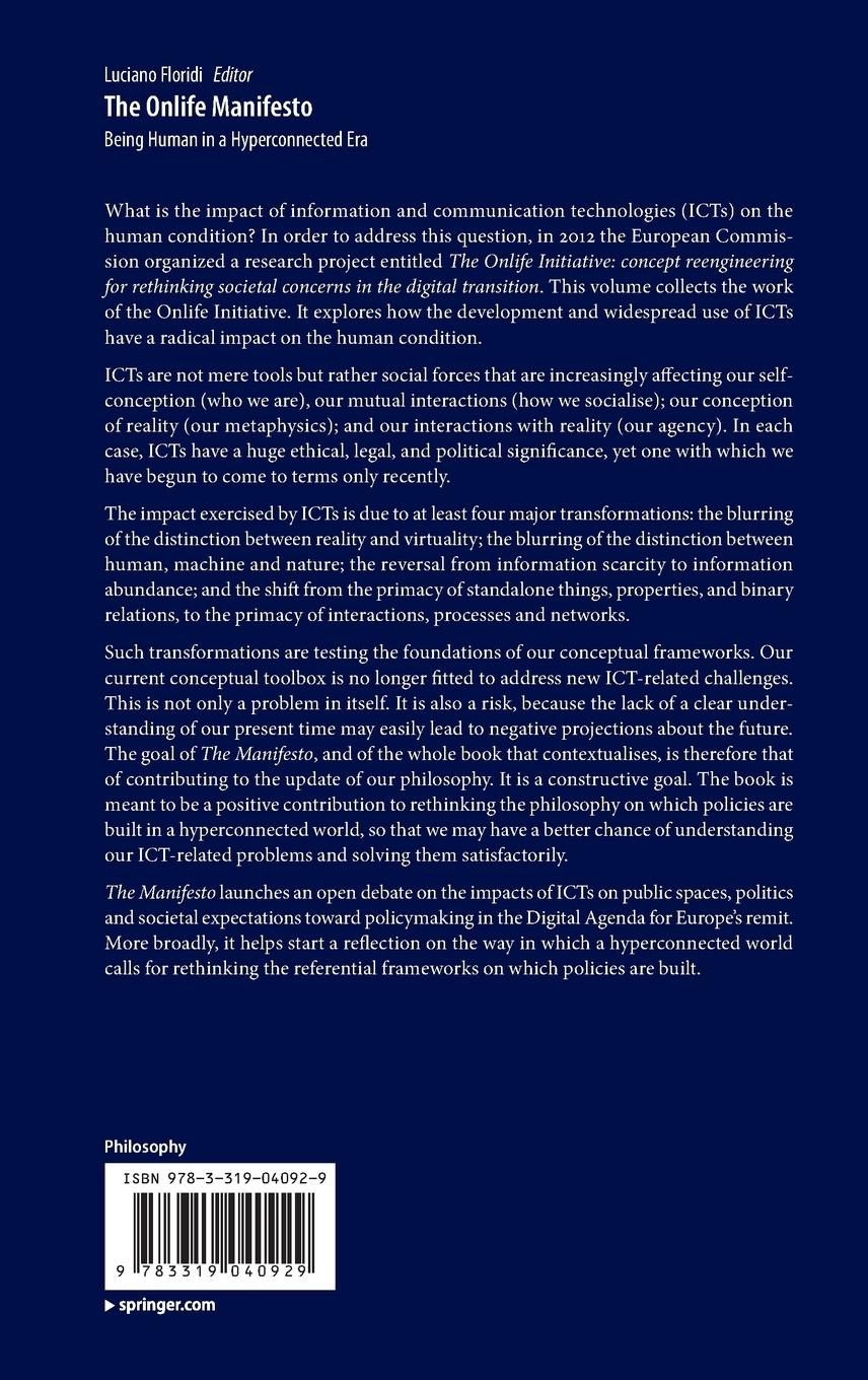 Rückseitencover The Onlife Manifesto