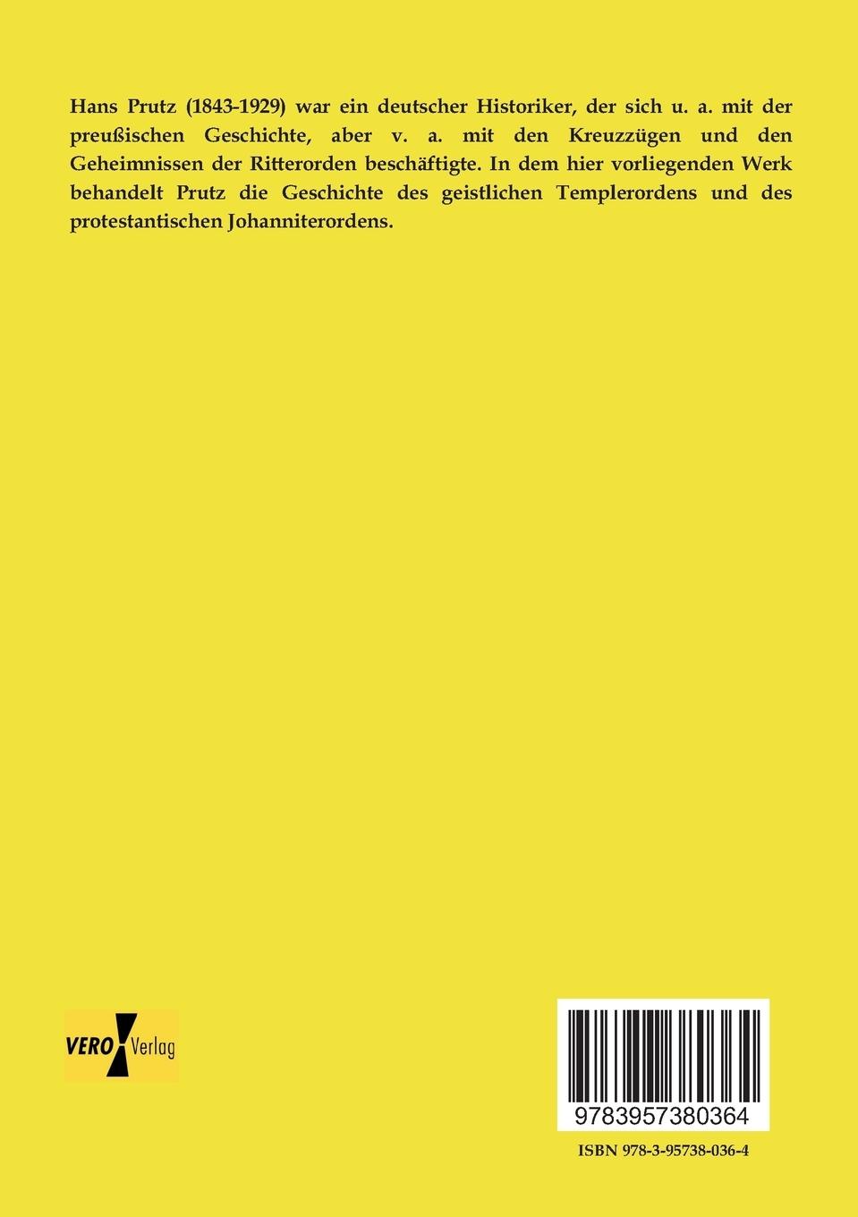 Rückseitencover Malteser Urkunden zur Geschichte der Tempelherren und der Johanniter