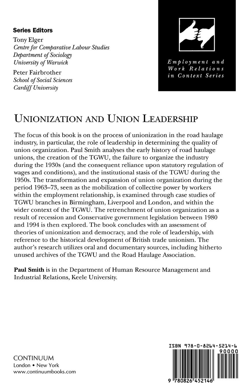 Rückseitencover Unionization and Union Leadership