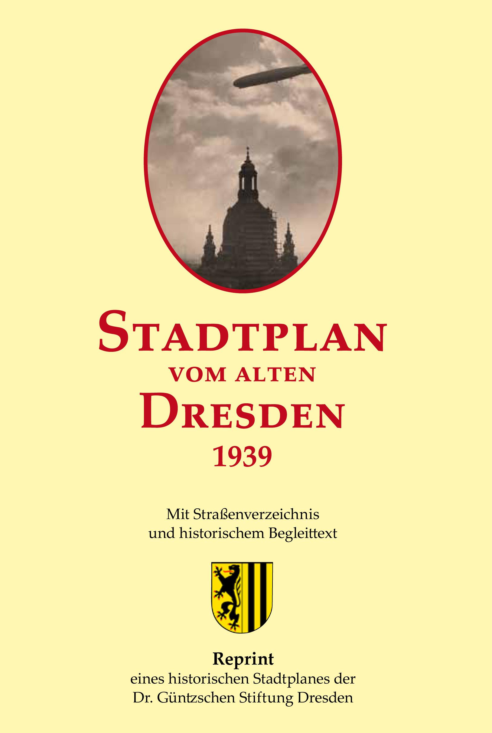 Vorderes Coverbild Stadtplan vom alten Dresden 1939