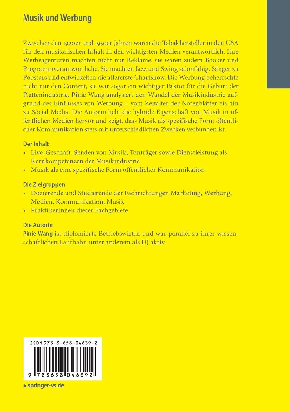 Rückseitencover Musik und Werbung