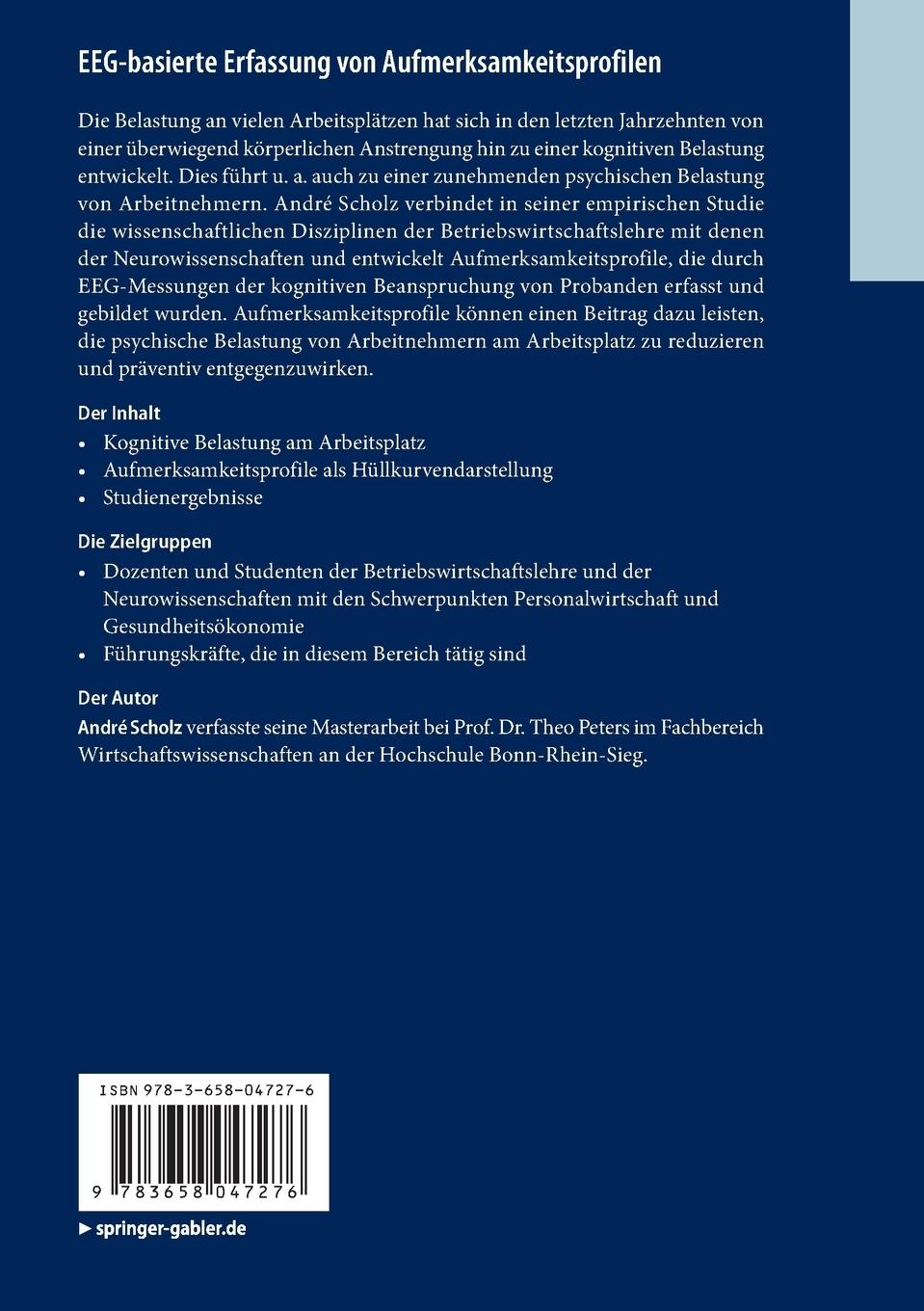 Rückseitencover EEG-basierte Erfassung von Aufmerksamkeitsprofilen