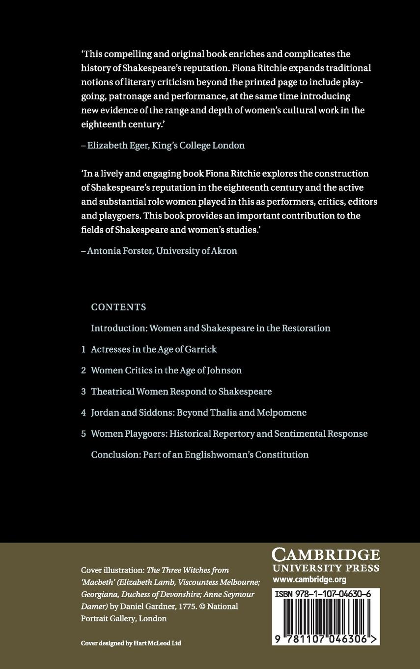 Rückseitencover Women and Shakespeare in the Eighteenth Century