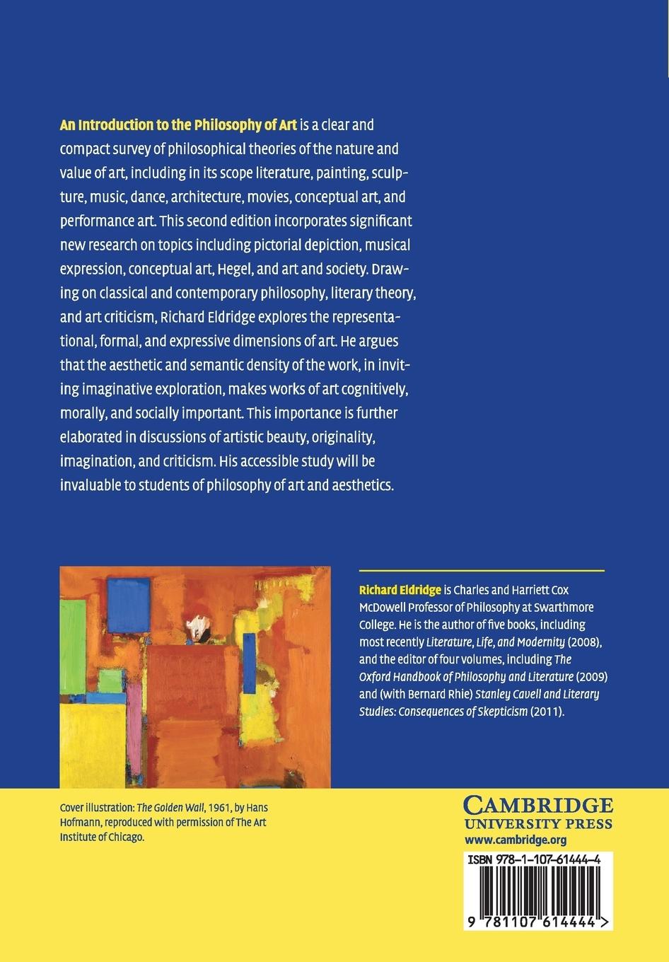 Rückseitencover An Introduction to the Philosophy of Art