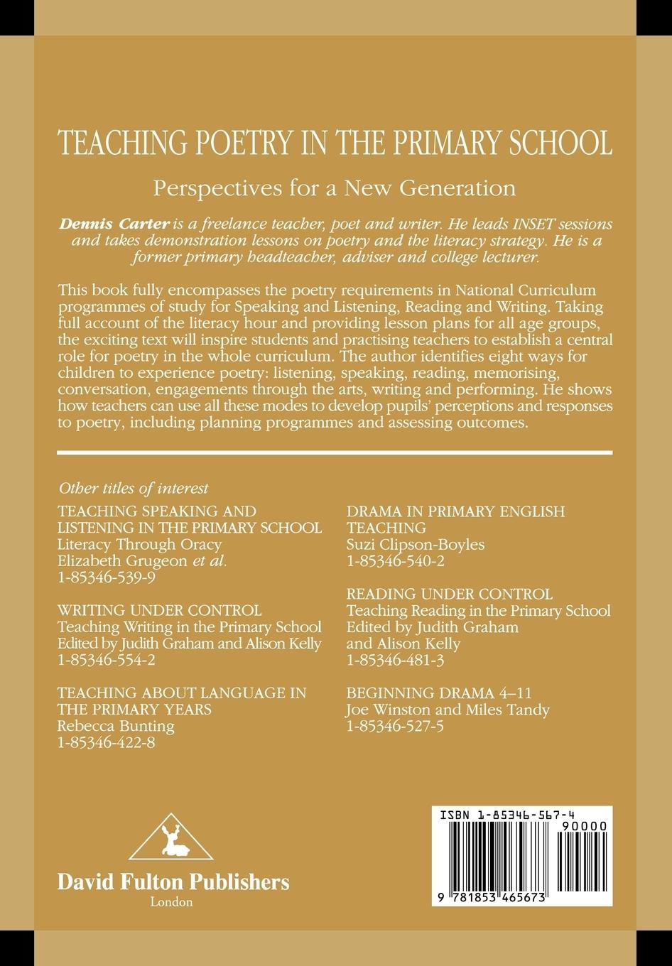 Rückseitencover Teaching Poetry in the Primary School