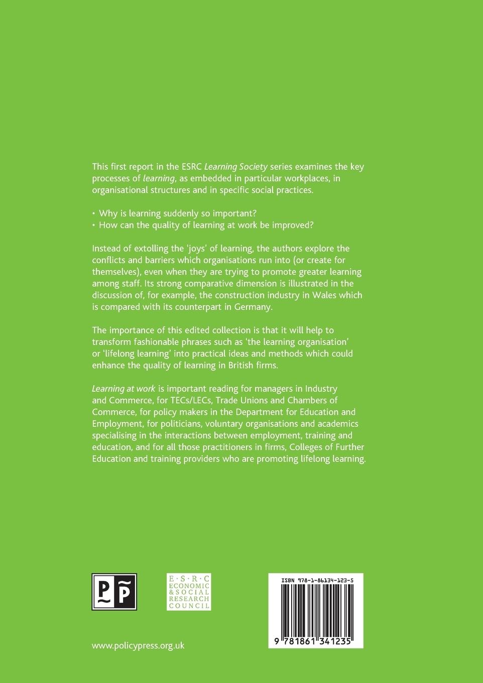 Rückseitencover Learning at work