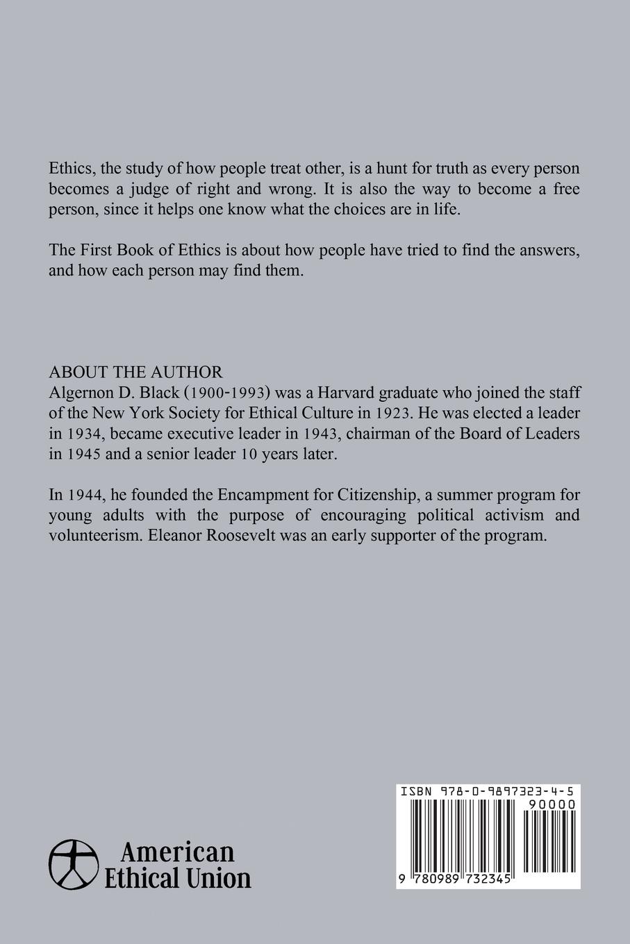 Rückseitencover The First Book of Ethics