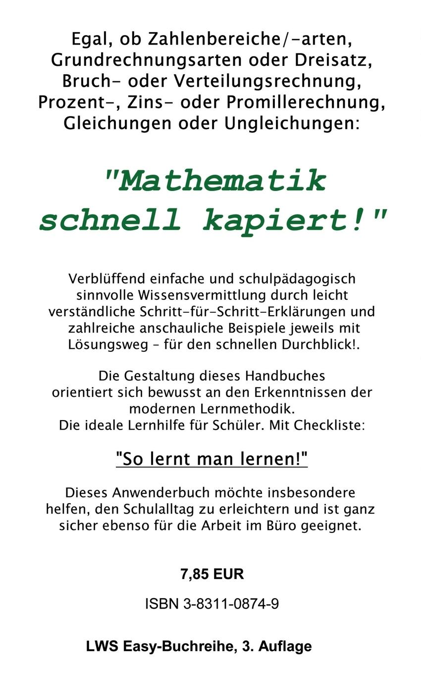 Rückseitencover Mathematik-schnell kapiert