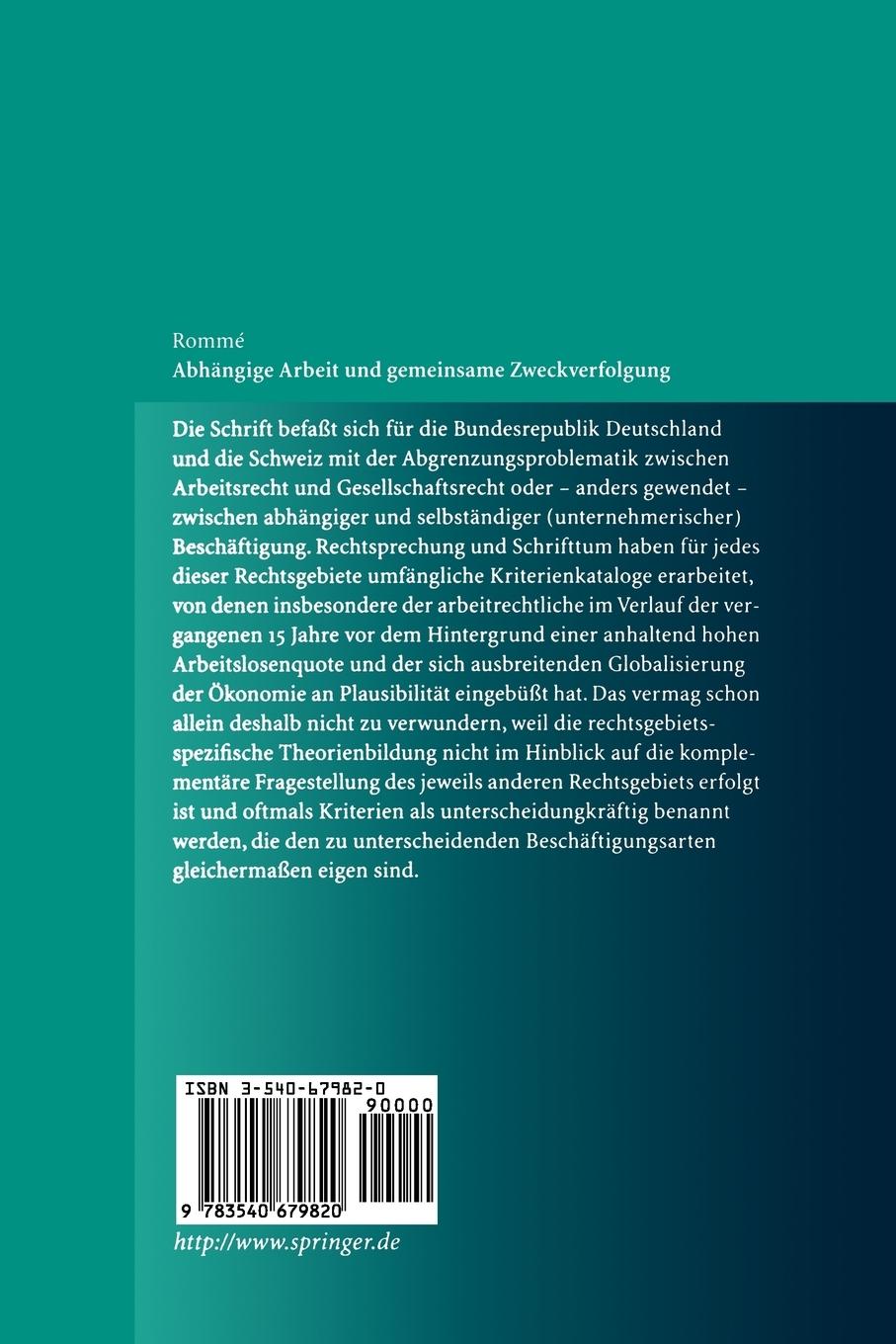 Rückseitencover Abhängige Arbeit und gemeinsame Zweckverfolgung