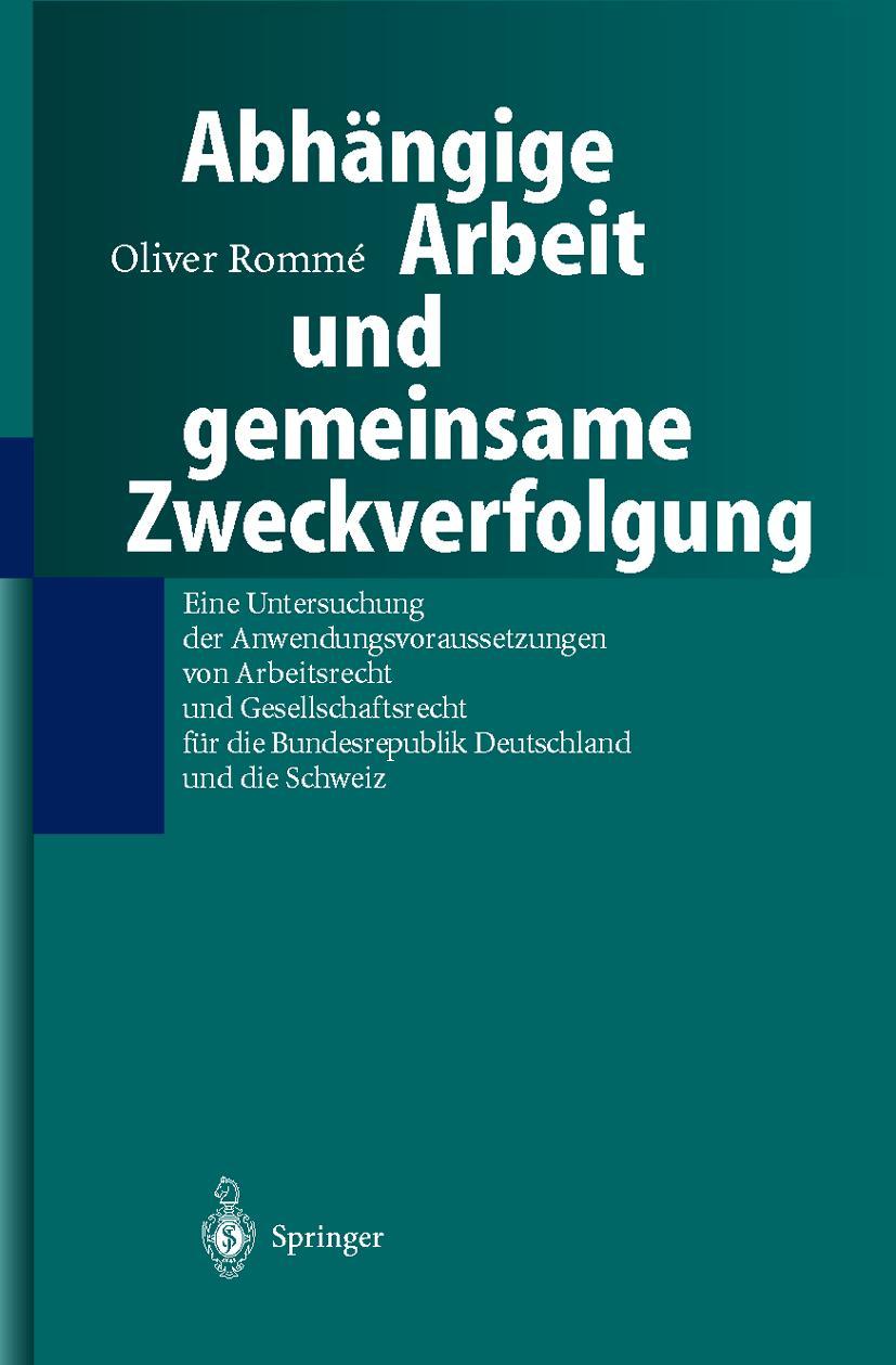 Vorderes Coverbild Abhängige Arbeit und gemeinsame Zweckverfolgung