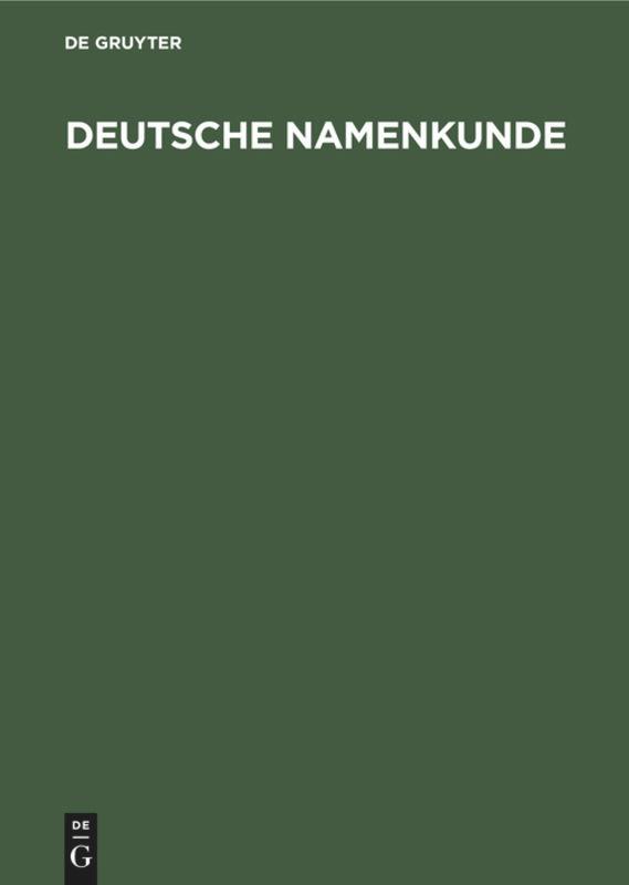 Vorderes Coverbild Deutsche Namenkunde