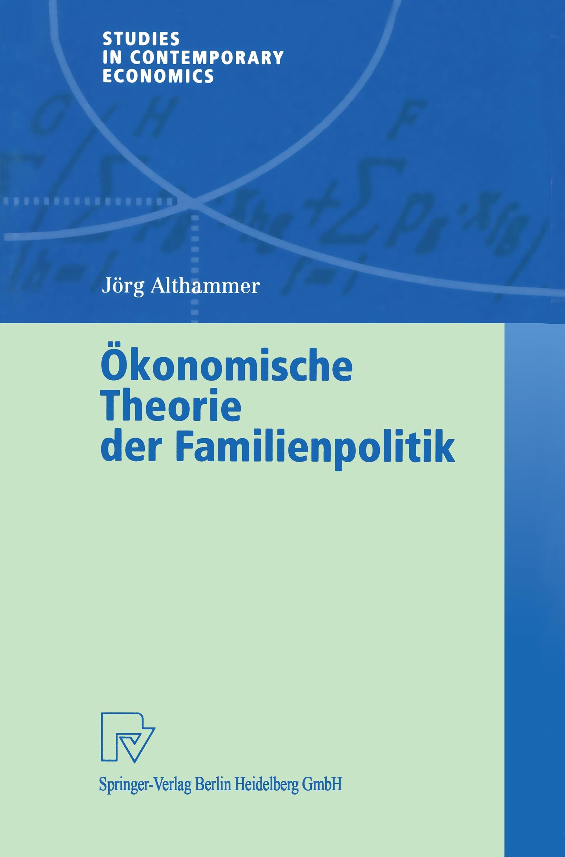 Vorderes Coverbild Ökonomische Theorie der Familienpolitik