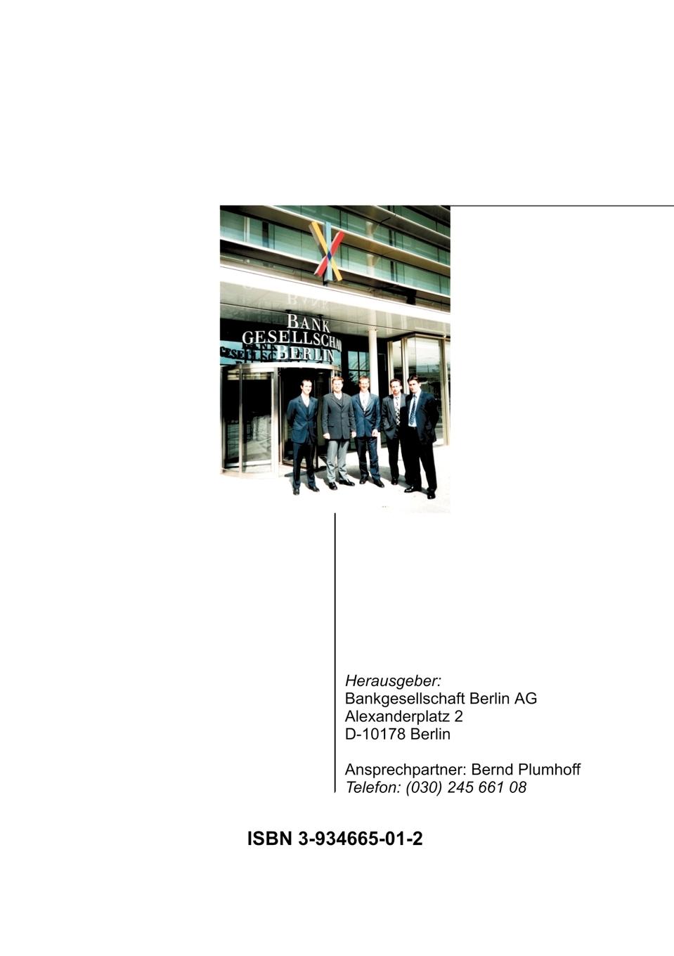 Rückseitencover Juristisches Symposium der Bankgesellschaft Berlin