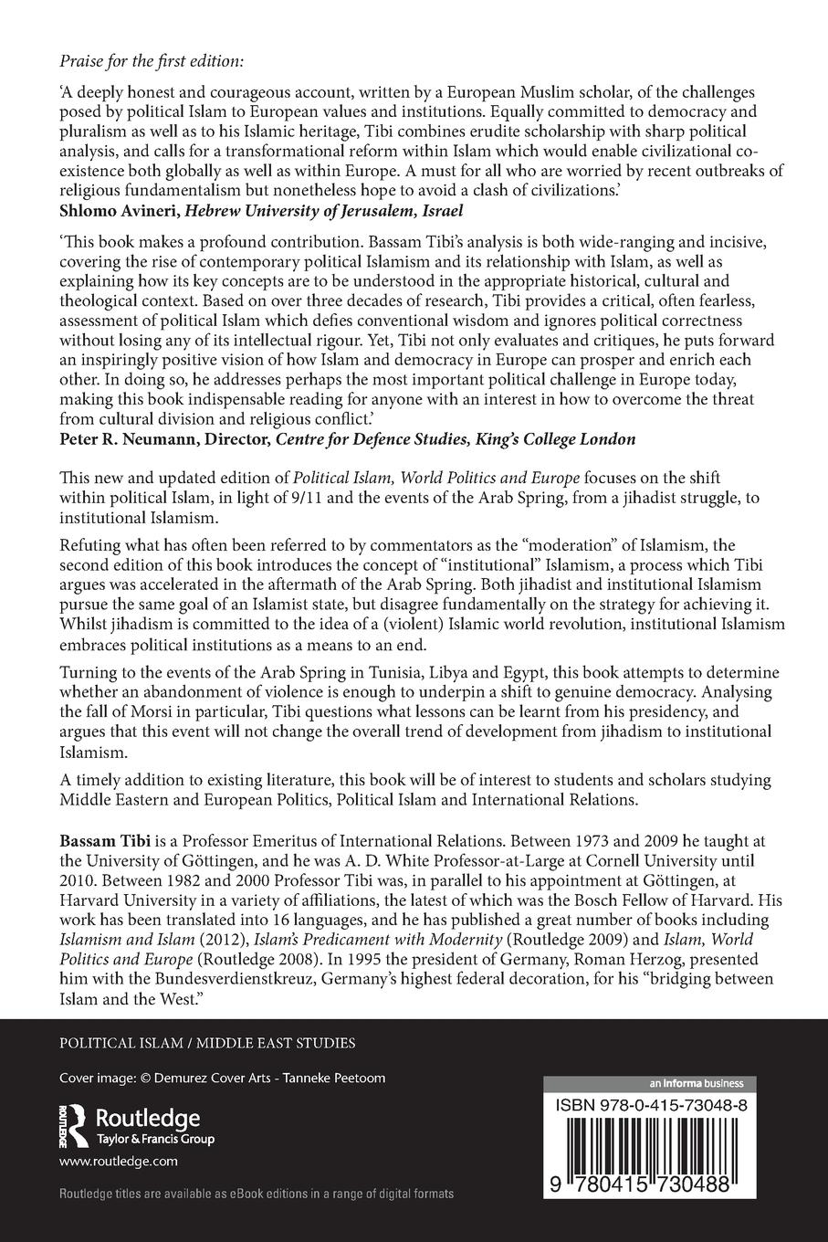 Rückseitencover Political Islam, World Politics and Europe