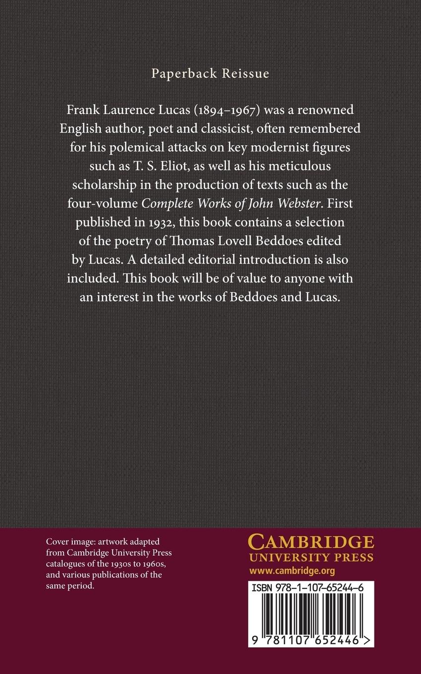 Rückseitencover Thomas Lovell Beddoes