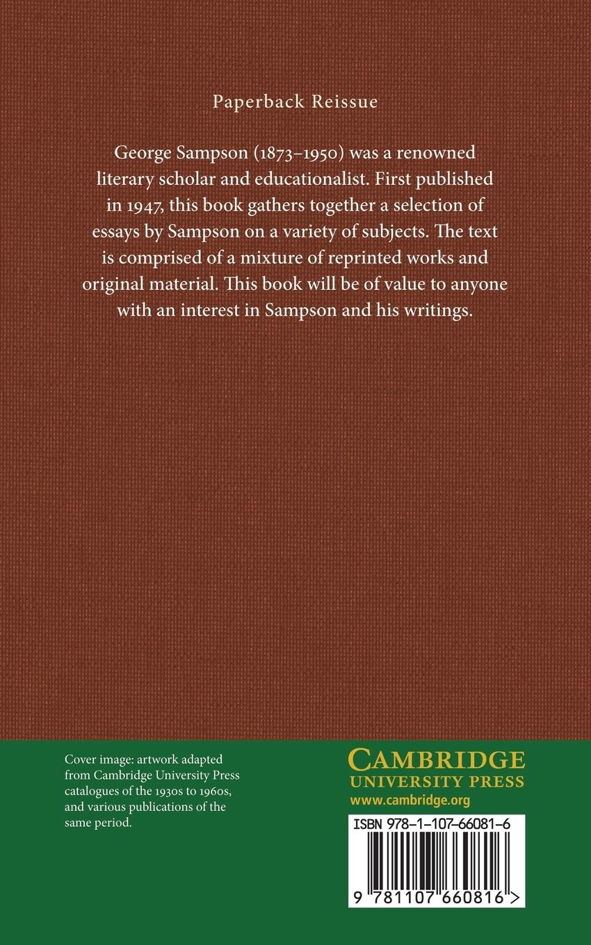 Rückseitencover Seven Essays