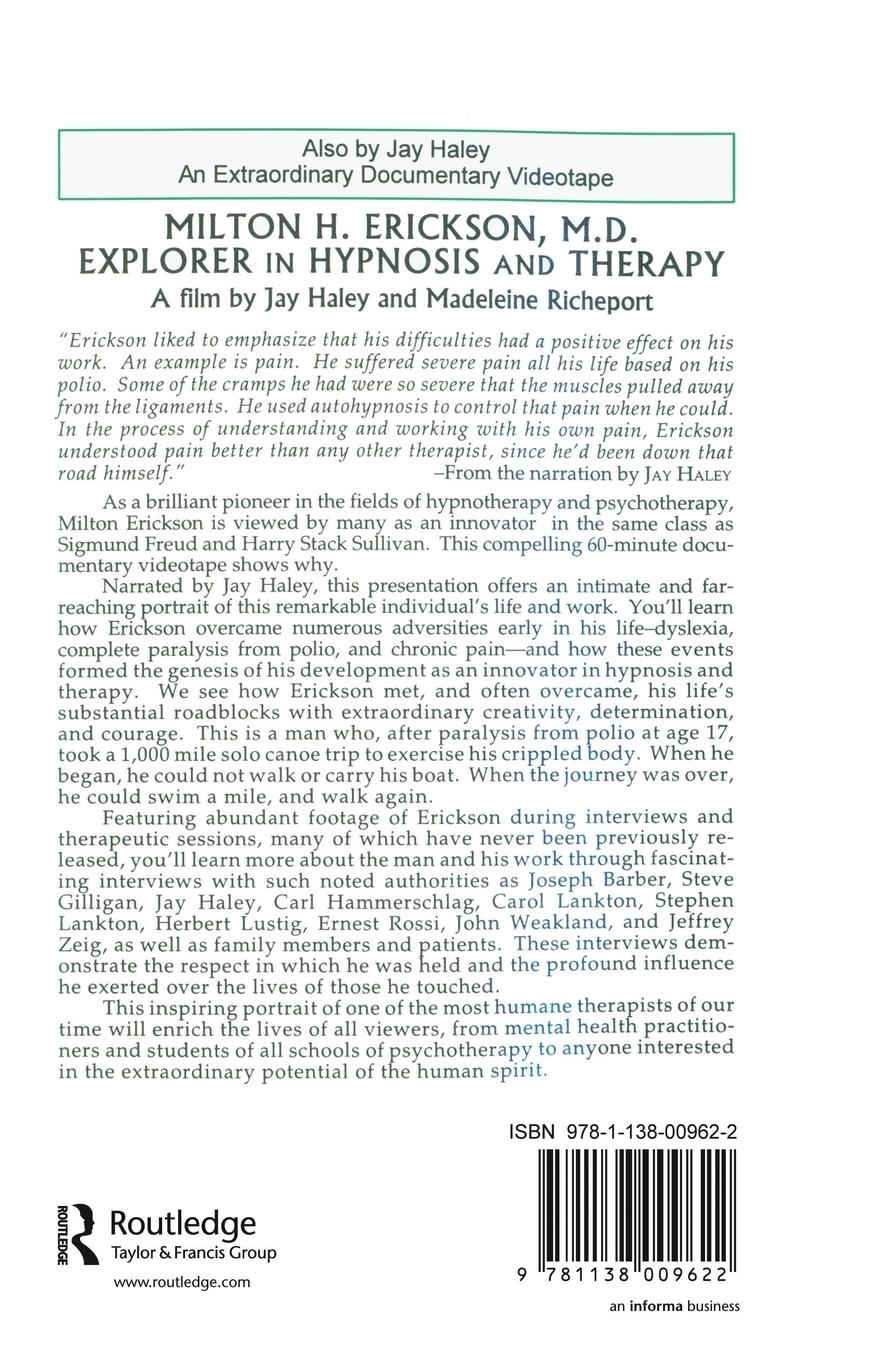 Rückseitencover Jay Haley On Milton H. Erickson