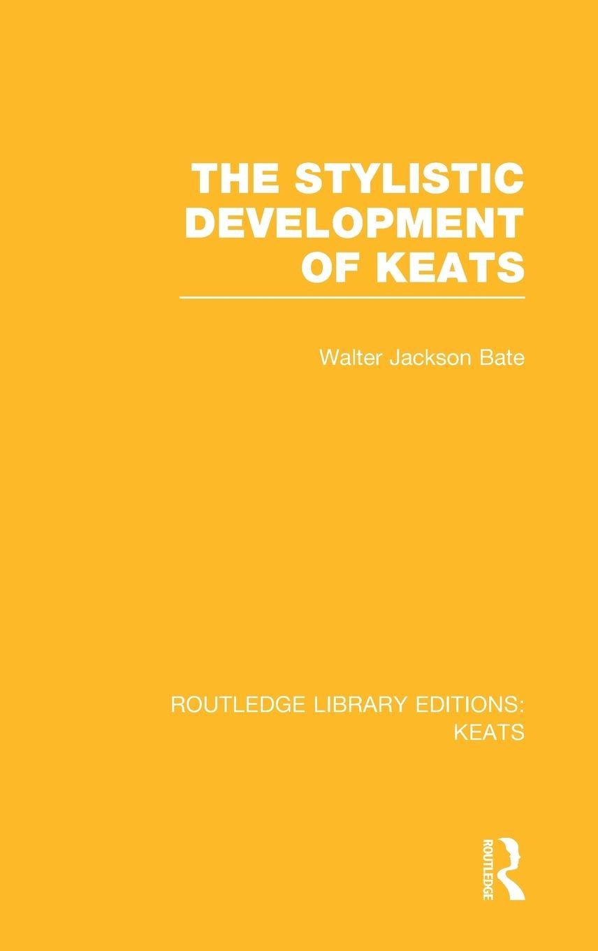 Vorderes Coverbild The Stylistic Development of Keats