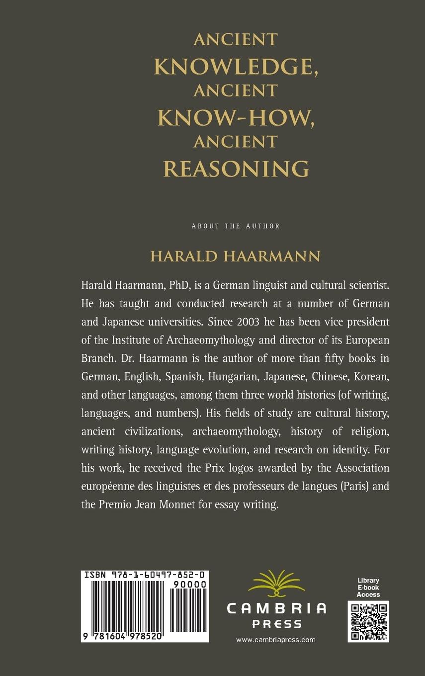 Rückseitencover Ancient knowledge, Ancient know-how, Ancient reasoning