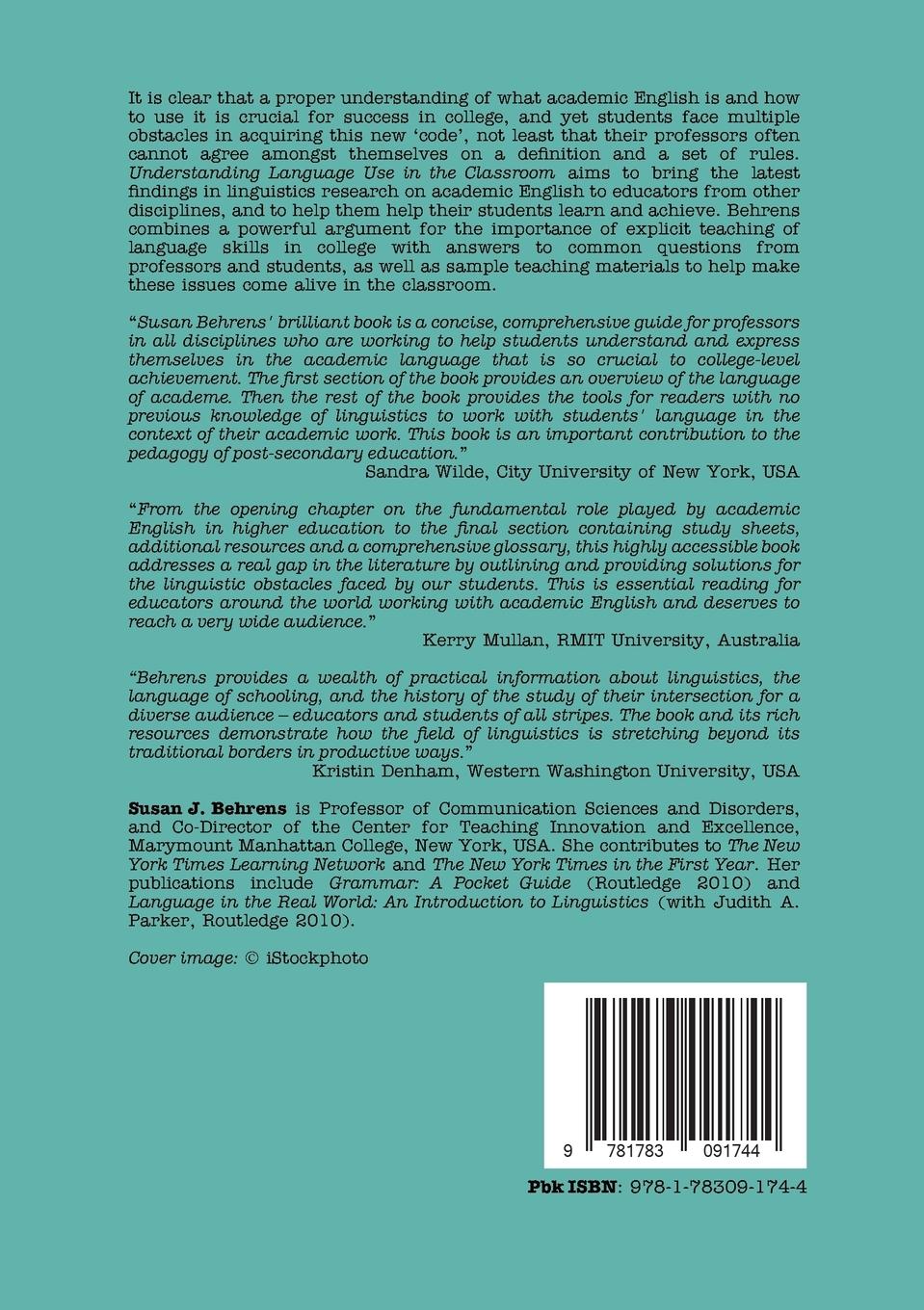 Rückseitencover Understanding Language Use in the Classroom