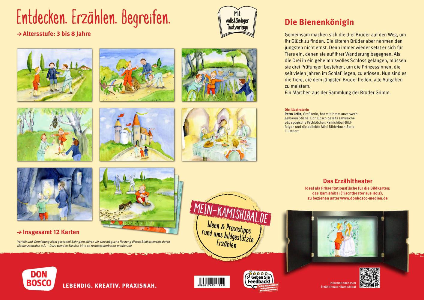 Beispielinhalt (Bild) Die Bienenkönigin. Kamishibai Bildkartenset.