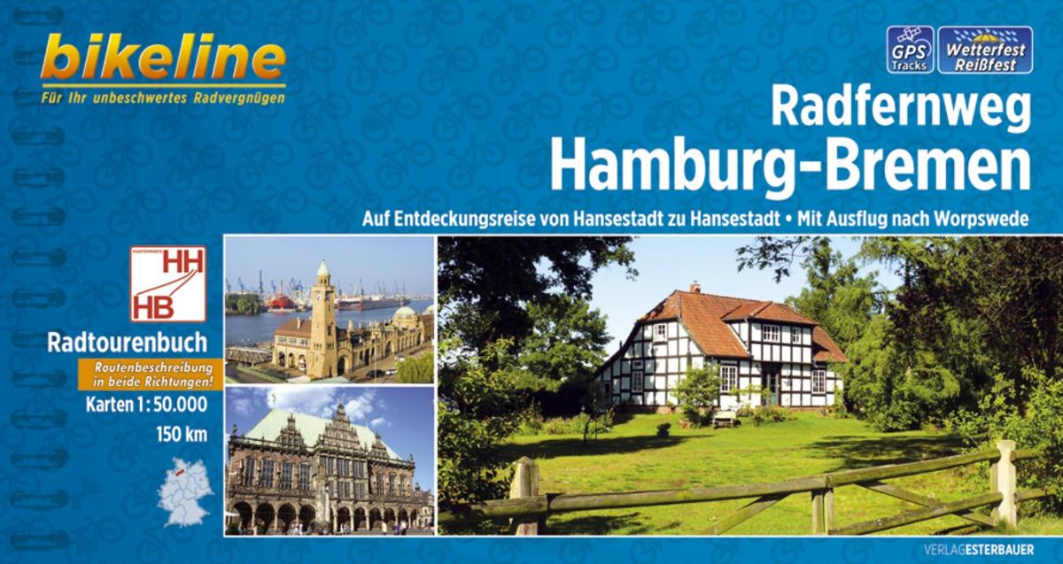 Vorderes Coverbild Bikeline Radtourenbuch Radfernweg Hamburg-Bremen