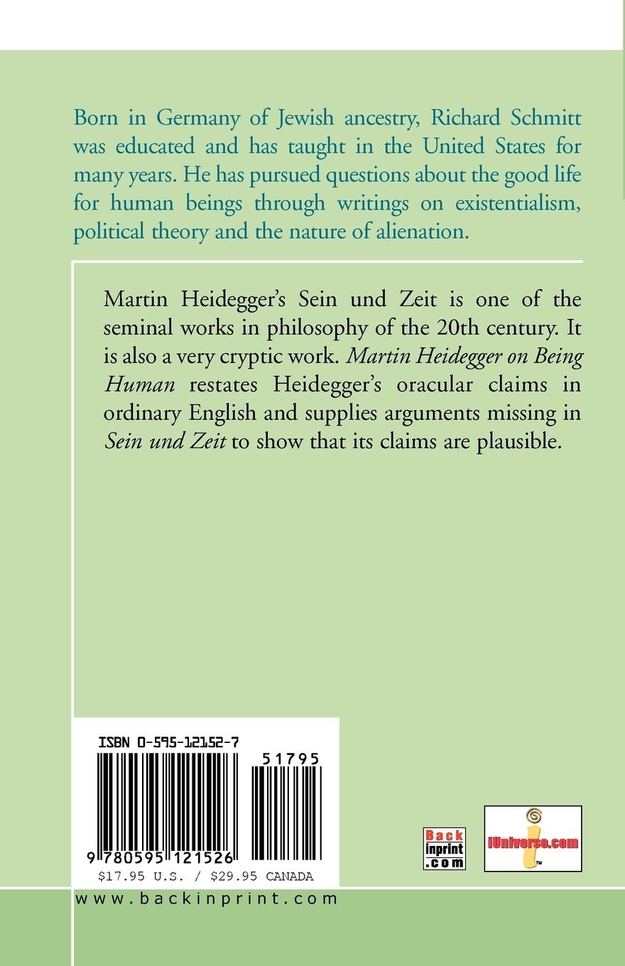 Rückseitencover Martin Heidegger on Being Human