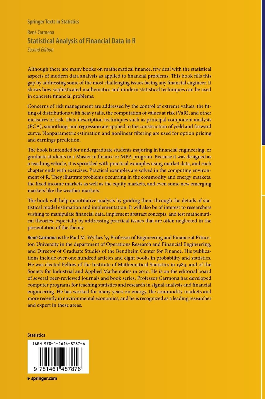 Rückseitencover Statistical Analysis of Financial Data in R