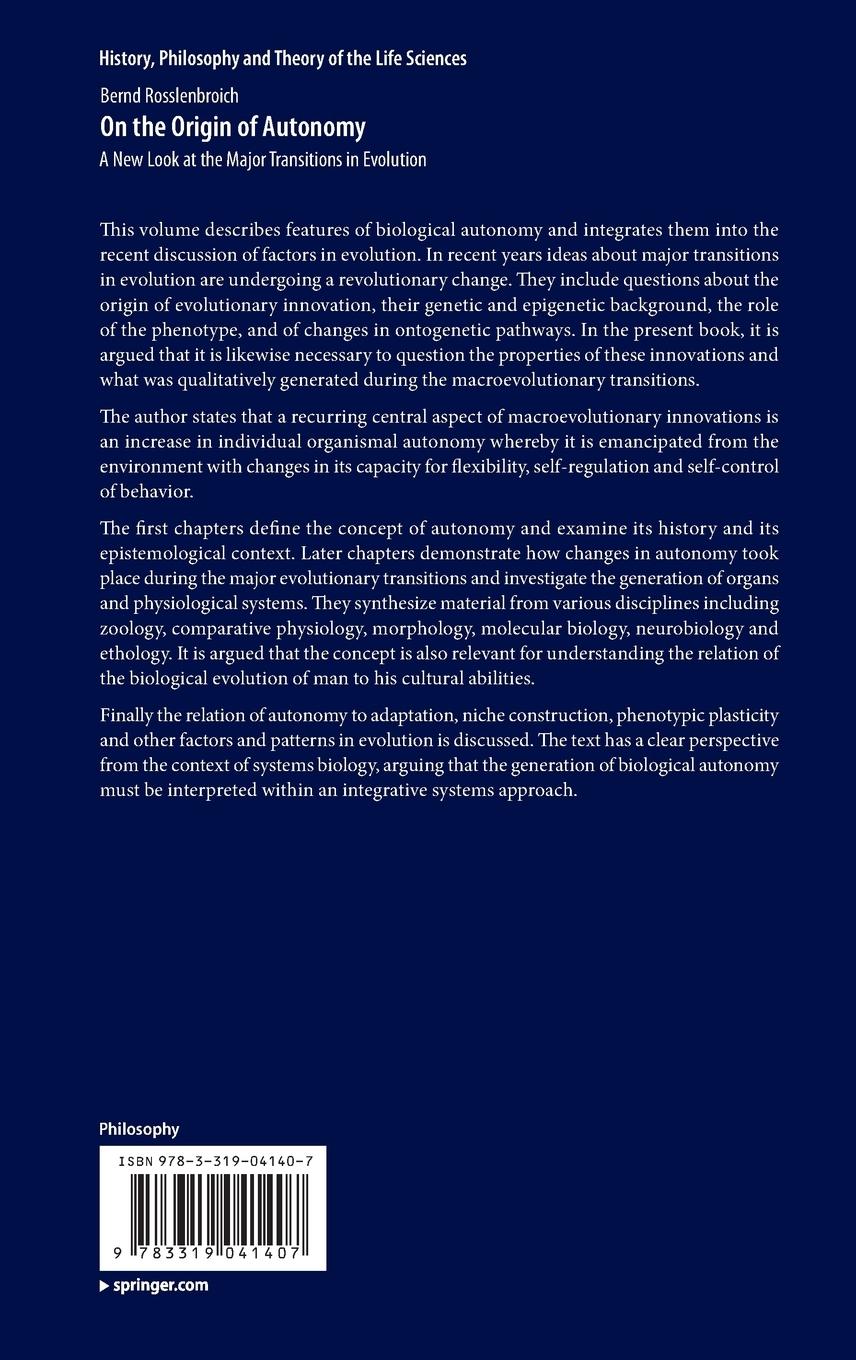 Rückseitencover On the Origin of Autonomy