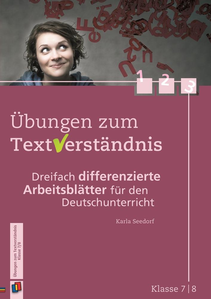 Vorderes Coverbild Klasse 7/8 - Dreifach differenzierte Arbeitsblätter für den Deutschunterricht