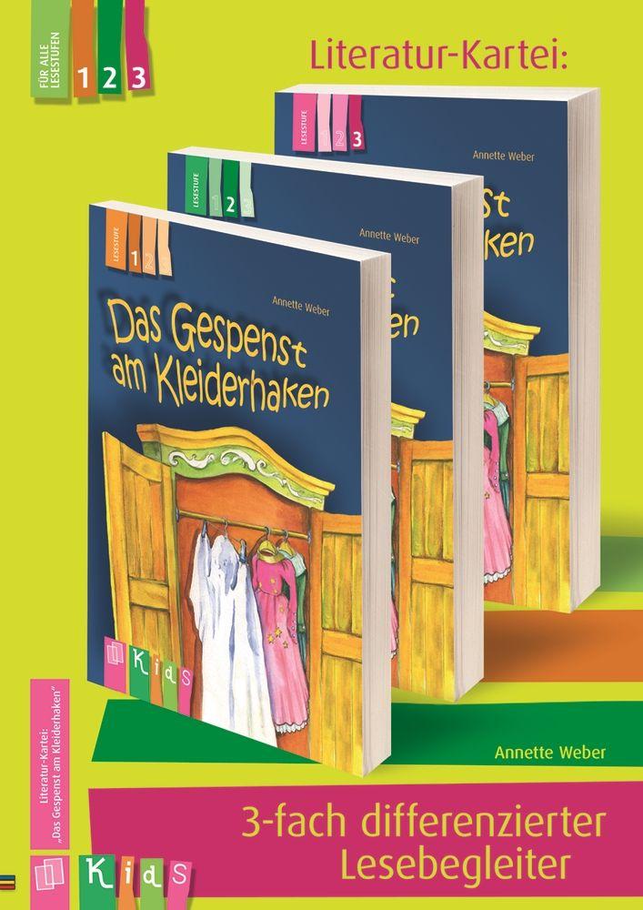 Vorderes Coverbild KidS - Literatur-Kartei: "Das Gespenst am Kleiderhaken"  3-fach differenzierter Lesebegleiter