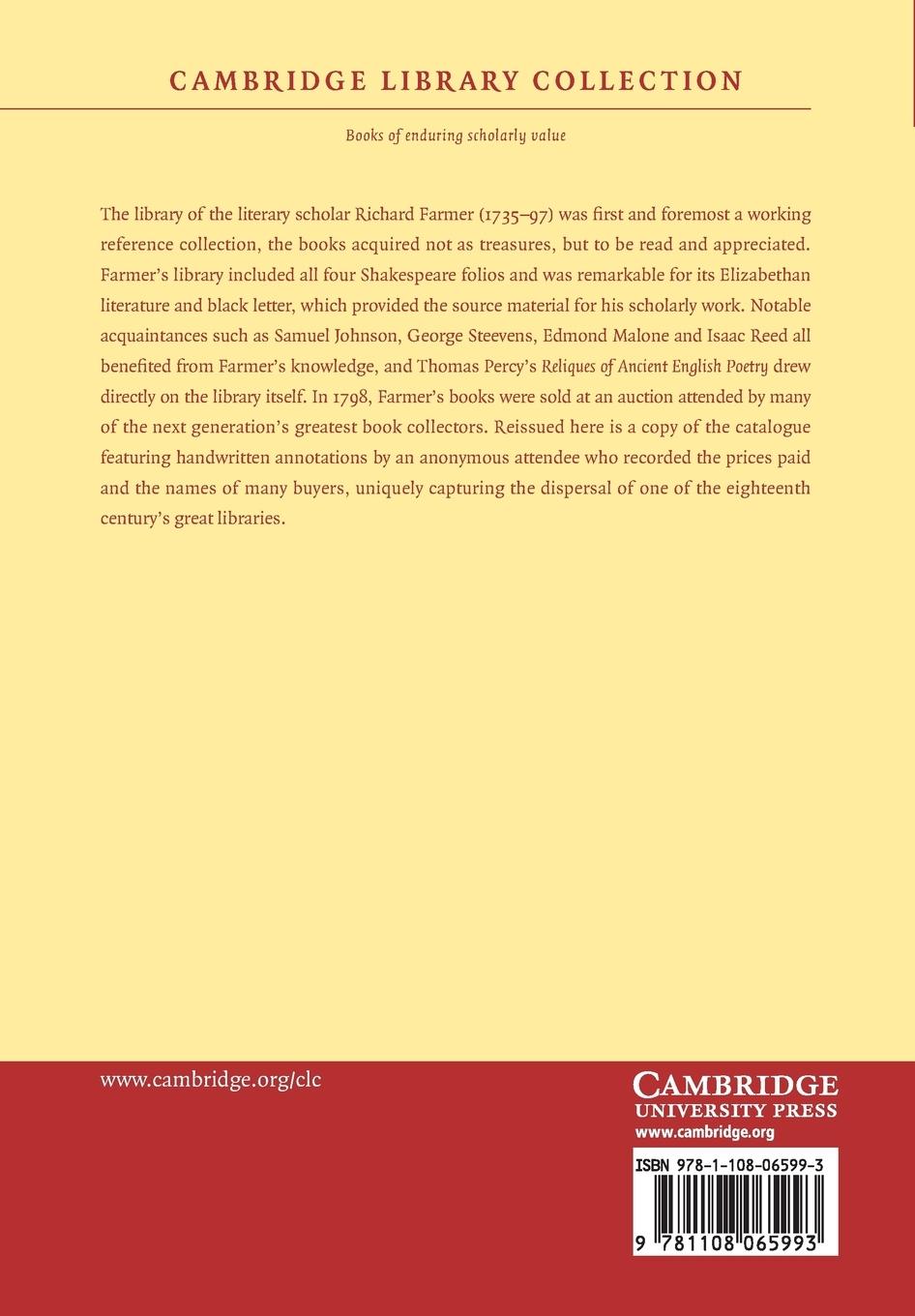 Rückseitencover Bibliotheca Farmeriana