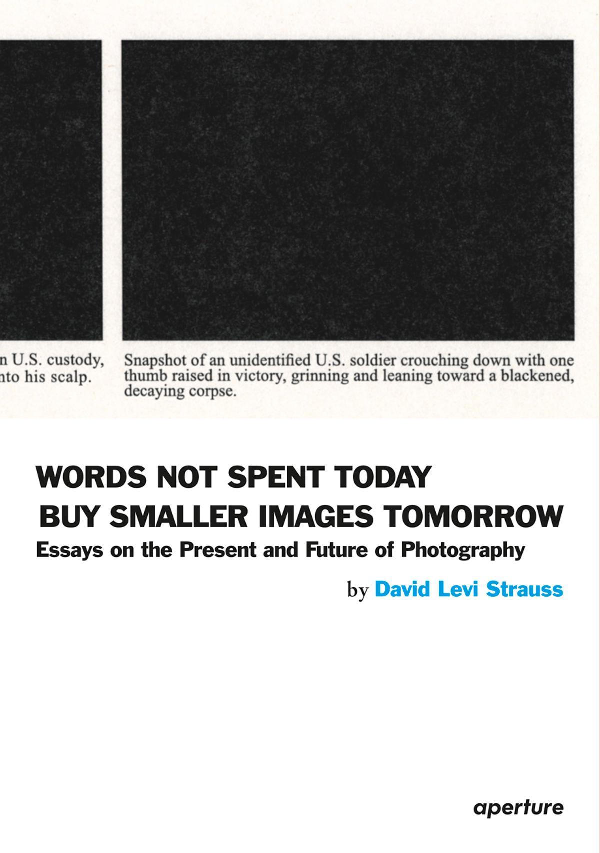 Vorderes Coverbild David Levi Strauss: Words Not Spent Today Buy Smaller Images Tomorrow: Essays on the Present and Future of Photography