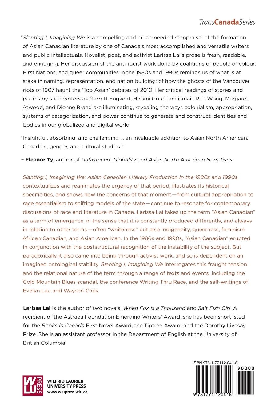 Rückseitencover Slanting I, Imagining We