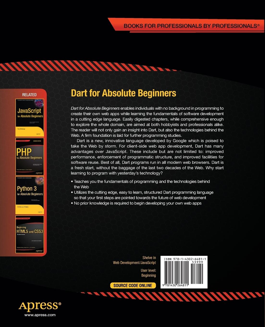 Rückseitencover Dart for Absolute Beginners