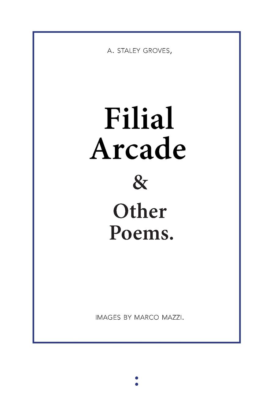 Vorderes Coverbild Filial Arcade & Other Poems