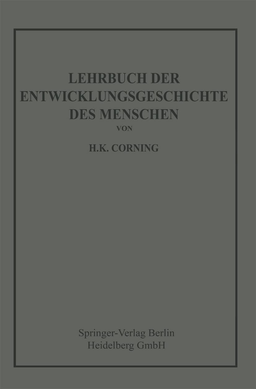 Vorderes Coverbild Lehrbuch der Entwicklungsgeschichte des Menschen