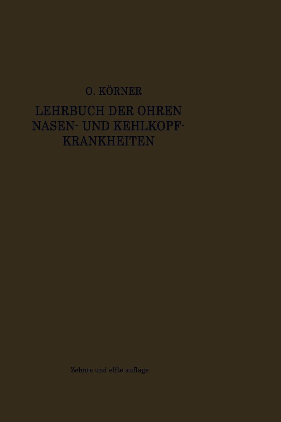 Vorderes Coverbild Lehrbuch der Ohren-, Nasen- und Kehlkopf-Krankheiten