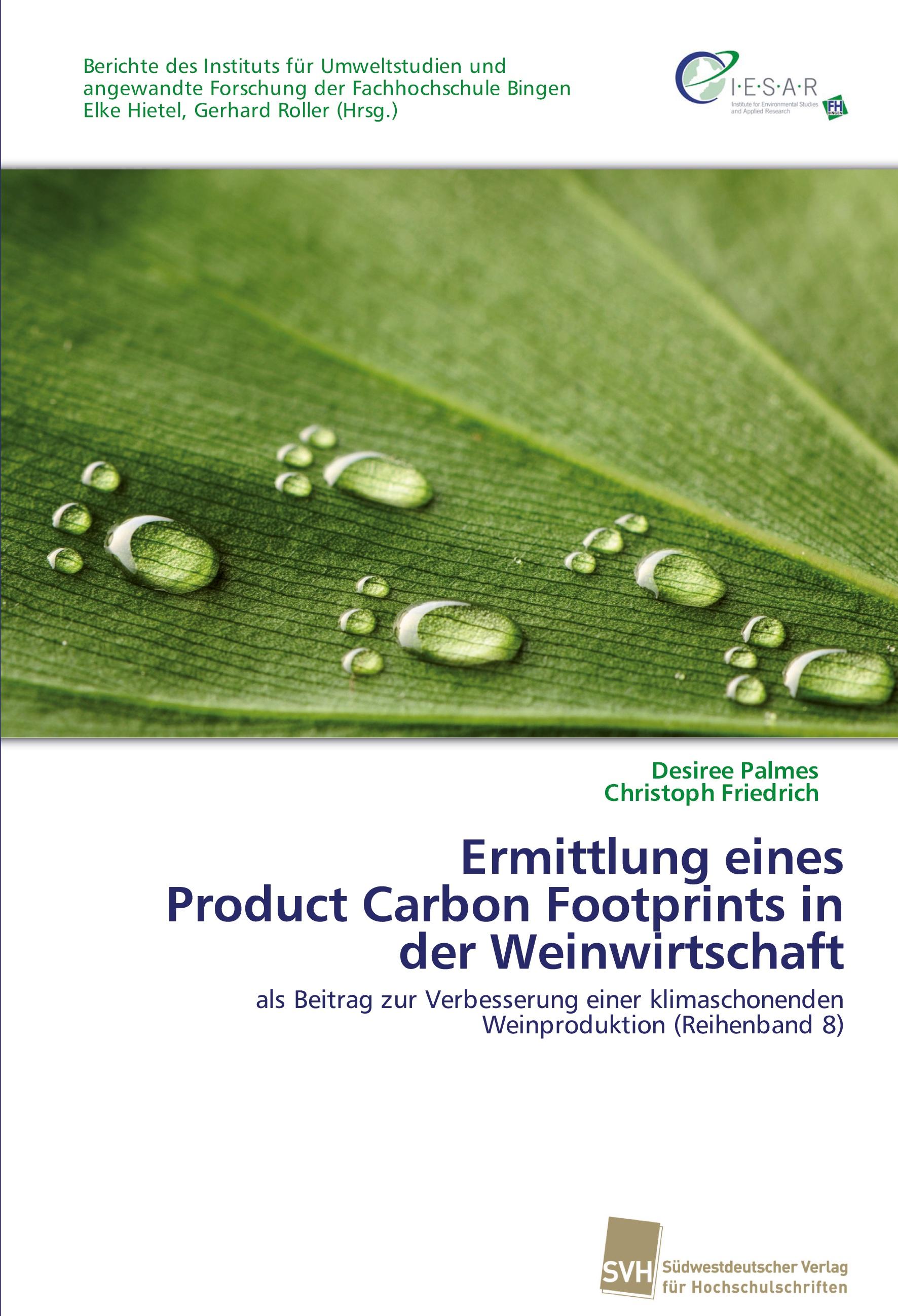 Vorderes Coverbild Ermittlung eines  Product Carbon Footprints in der Weinwirtschaft