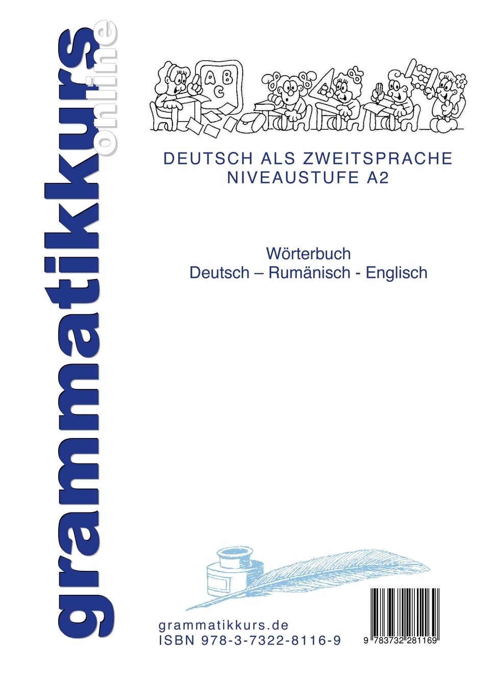 Rückseitencover Wörterbuch Deutsch - Rumänisch - Englisch Niveau A2