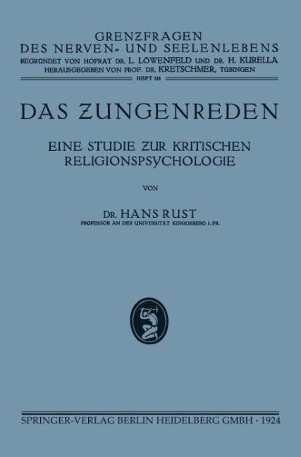 Vorderes Coverbild Das Zungenreden