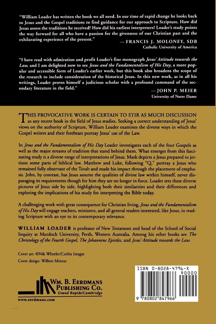 Rückseitencover Jesus and the Fundamentalism of His Day