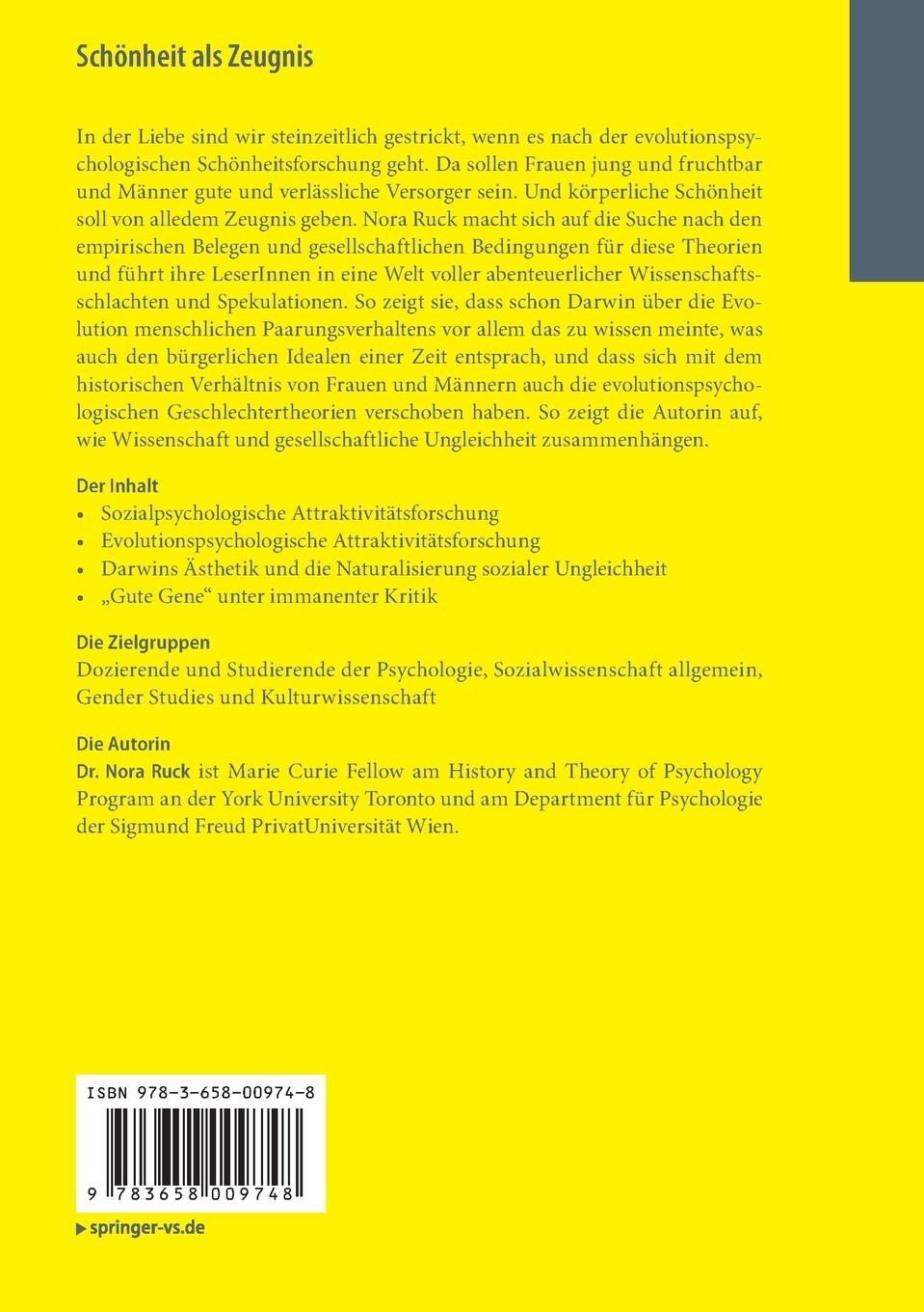 Rückseitencover Schönheit als Zeugnis