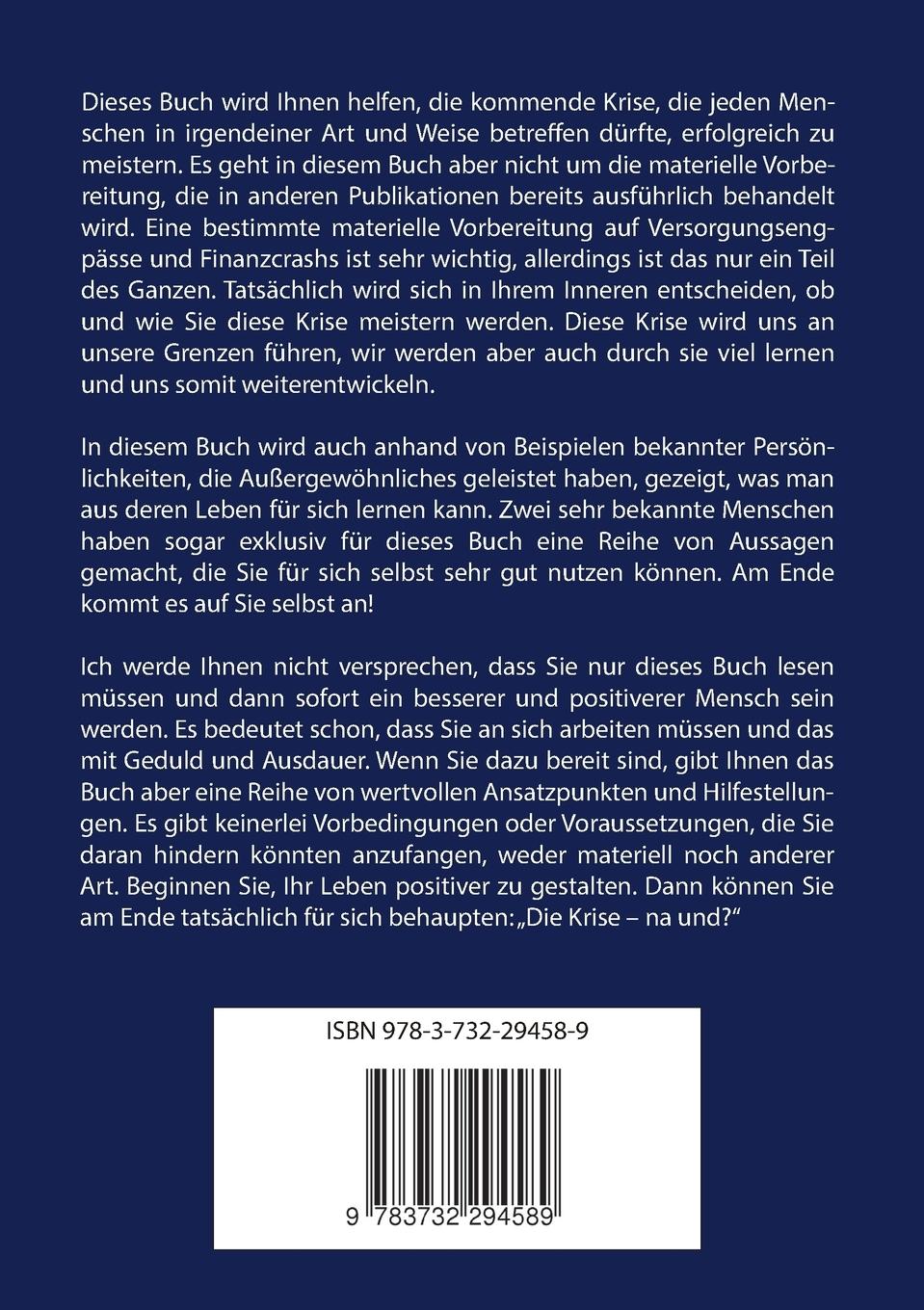 Rückseitencover Die Krise - na und?