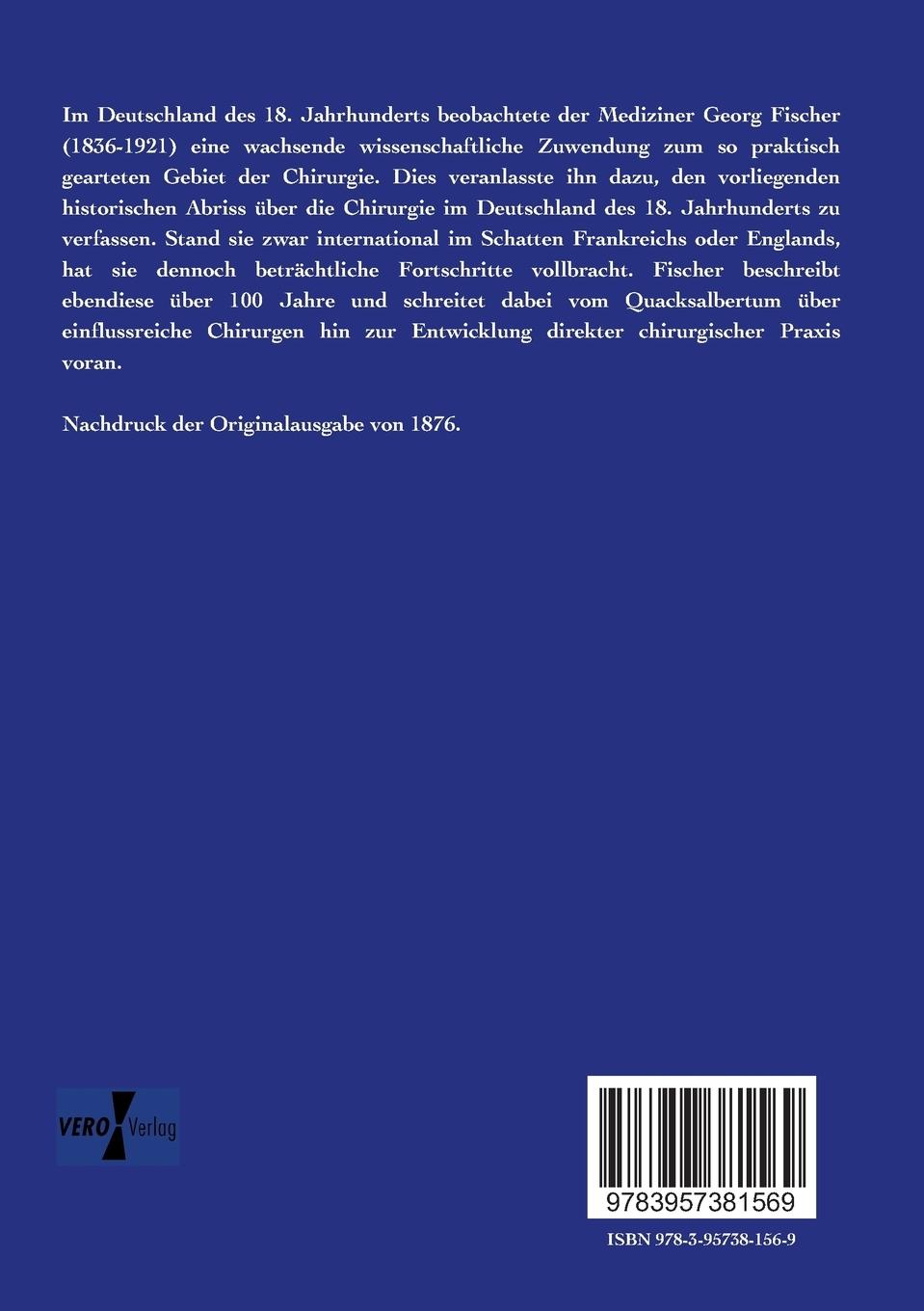 Rückseitencover Chirurgie vor 100 Jahren