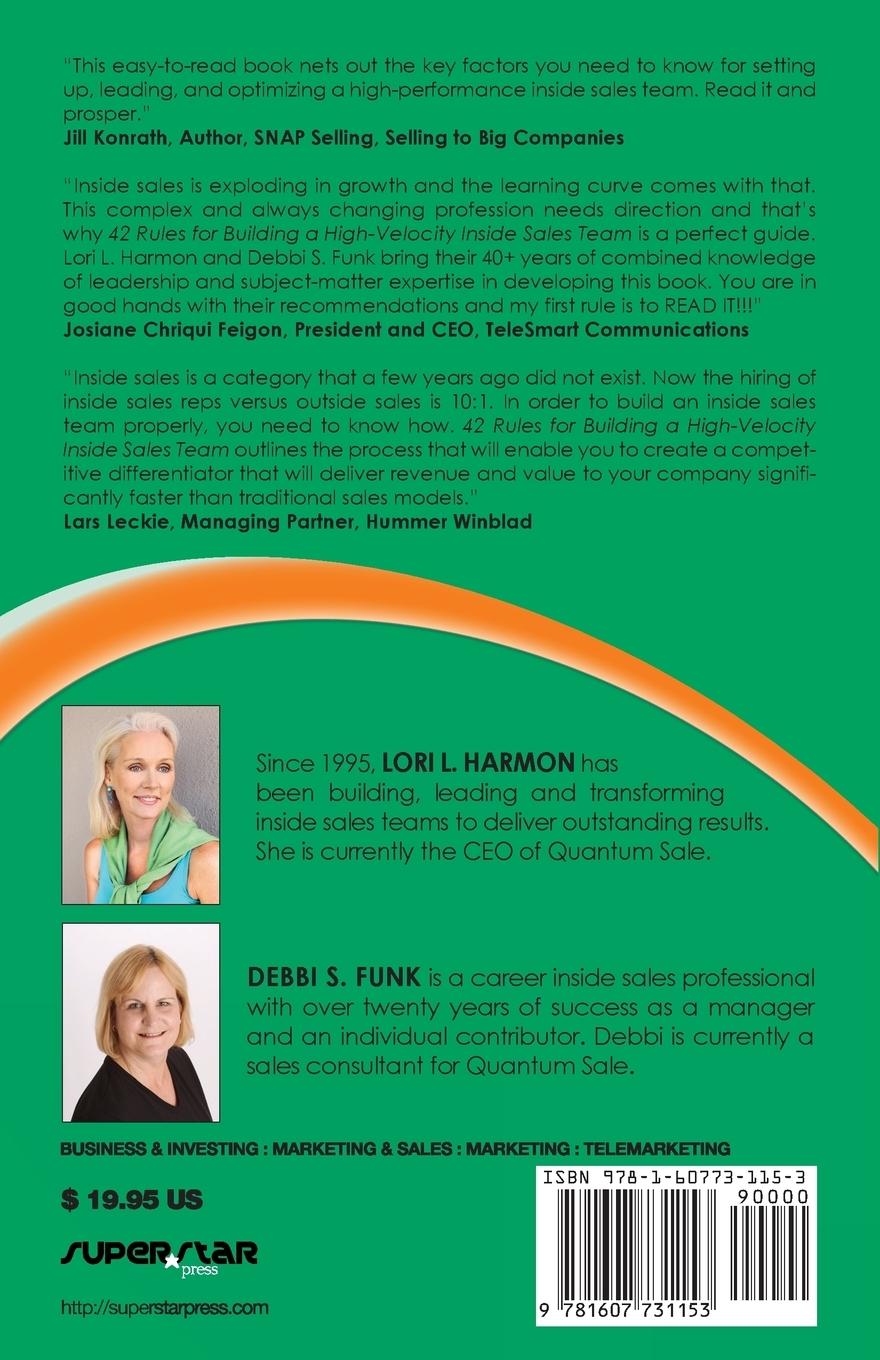 Rückseitencover 42 Rules for Building a High-Velocity Inside Sales Team