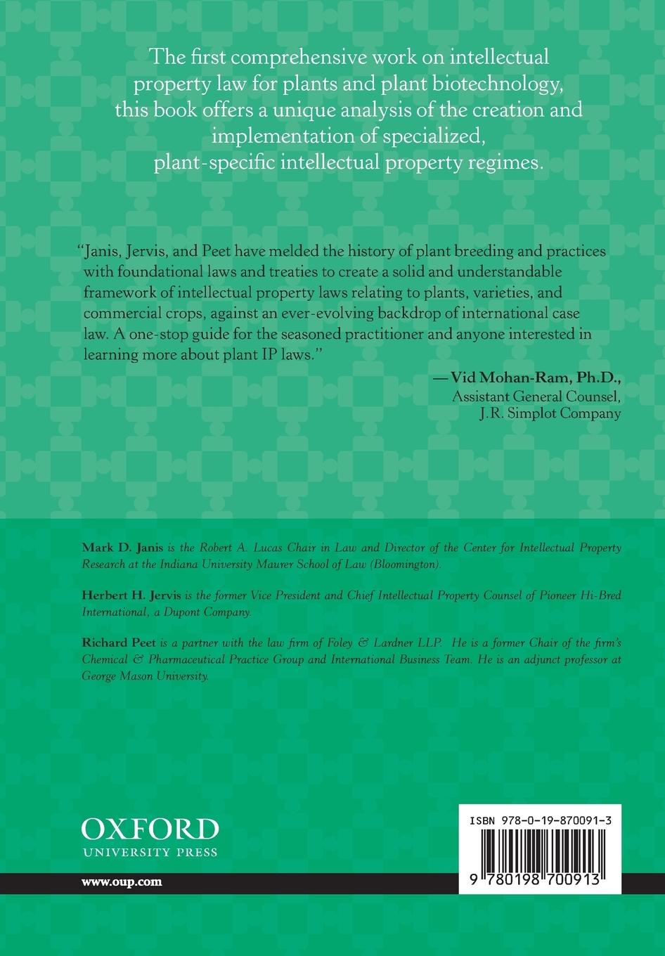 Rückseitencover Intellectual Property Law of Plants