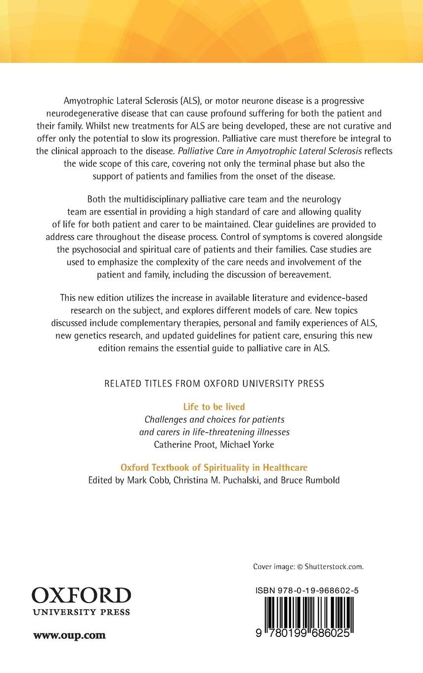 Rückseitencover Palliative Care in Amyotrophic Lateral Sclerosis