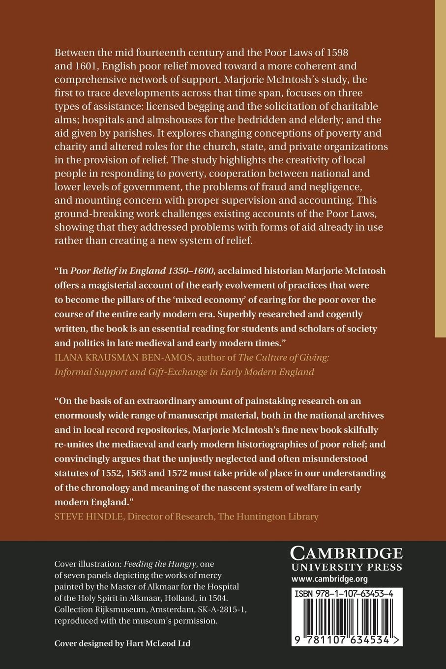Rückseitencover Poor Relief in England, 1350-1600