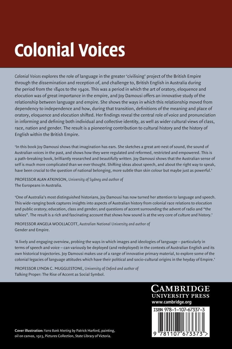 Rückseitencover Colonial Voices